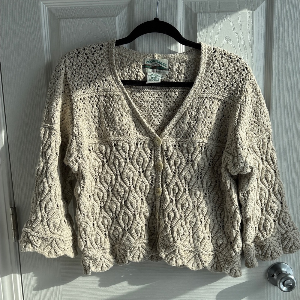 Vintage Cream Knit Cardigan